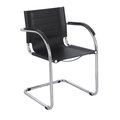Safco Black 21-1/2 in W 23 in L 31.8 in H, Leather Seat, Flaunt Series 3457BL